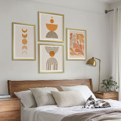 Mur de tableaux Formes orange abstraites
