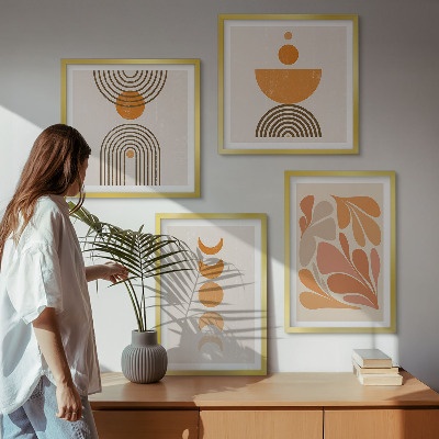 Mur de tableaux Formes orange abstraites