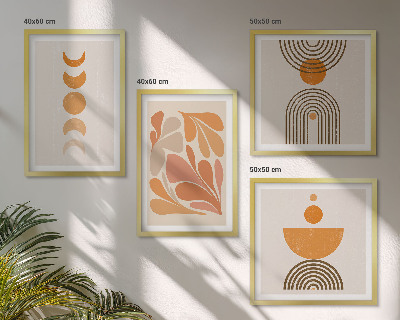 Mur de tableaux Formes orange abstraites