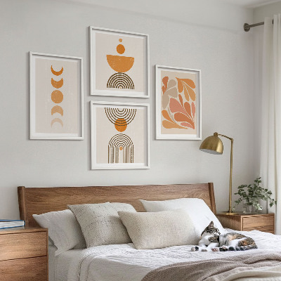 Mur de tableaux Formes orange abstraites