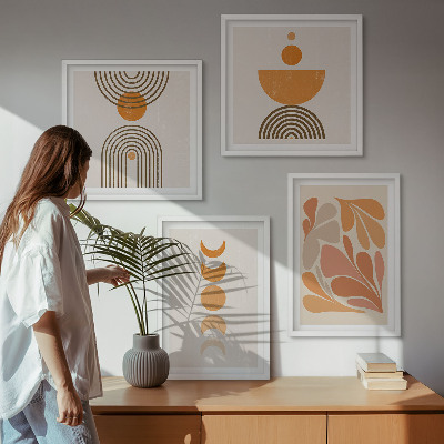 Mur de tableaux Formes orange abstraites
