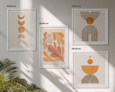 Mur de tableaux Formes orange abstraites