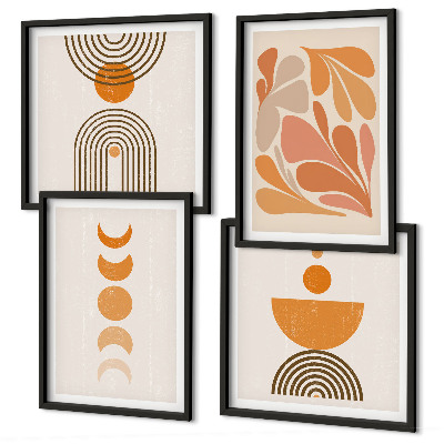 Mur de tableaux Formes orange abstraites