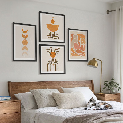 Mur de tableaux Formes orange abstraites
