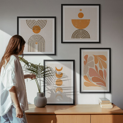 Mur de tableaux Formes orange abstraites
