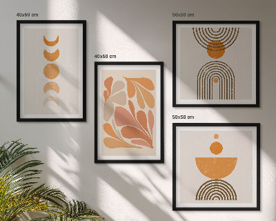 Mur de tableaux Formes orange abstraites