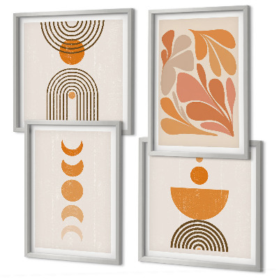 Mur de tableaux Formes orange abstraites