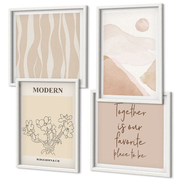 Mur de tableaux Formes abstraites et couleurs