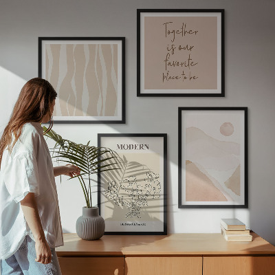 Mur de tableaux Formes abstraites et couleurs