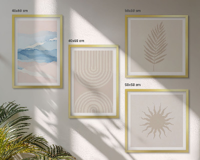 Mur de tableaux Lignes abstraites des vagues du soleil