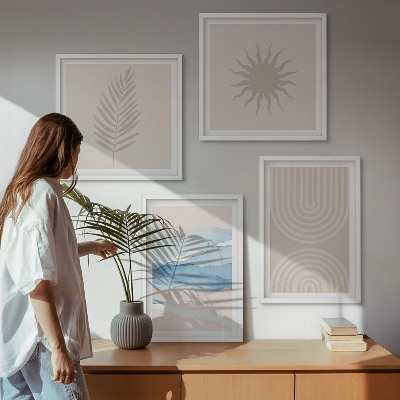 Mur de tableaux Lignes abstraites des vagues du soleil