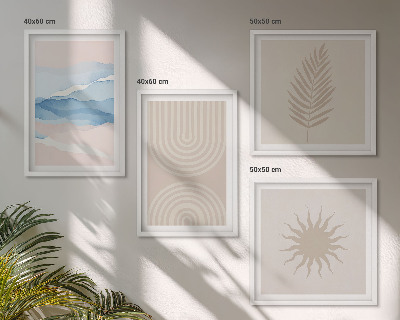 Mur de tableaux Lignes abstraites des vagues du soleil