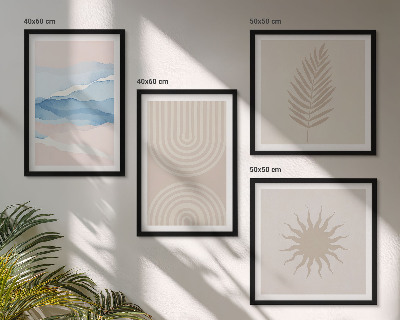 Mur de tableaux Lignes abstraites des vagues du soleil