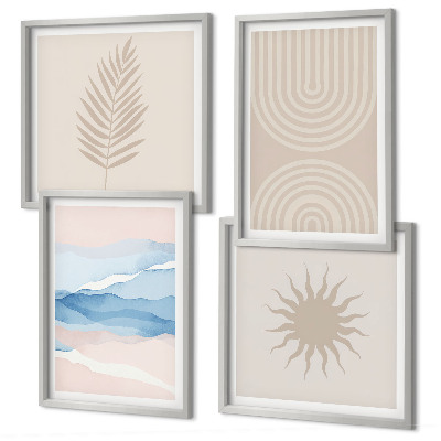 Mur de tableaux Lignes abstraites des vagues du soleil