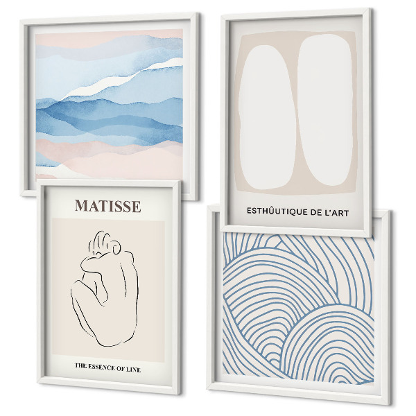 Ensemble de 4 tableaux Les formes abstraites de matisse