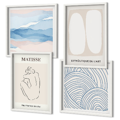 Ensemble de 4 tableaux Les formes abstraites de matisse