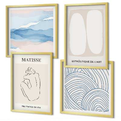 Ensemble de 4 tableaux Les formes abstraites de matisse