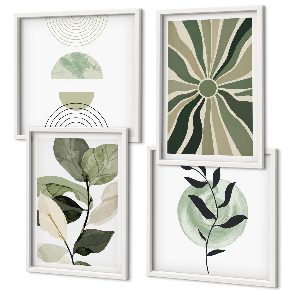 Mur de tableaux Formes géométriques végétales