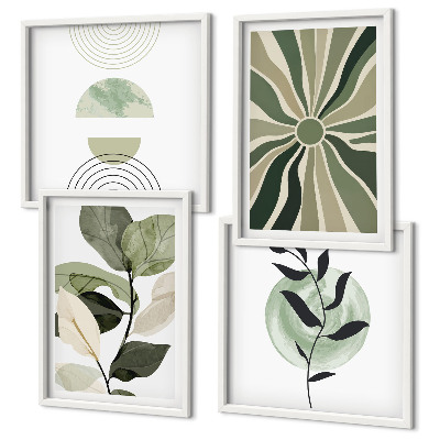 Mur de tableaux Formes géométriques végétales