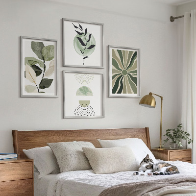 Mur de tableaux Formes géométriques végétales