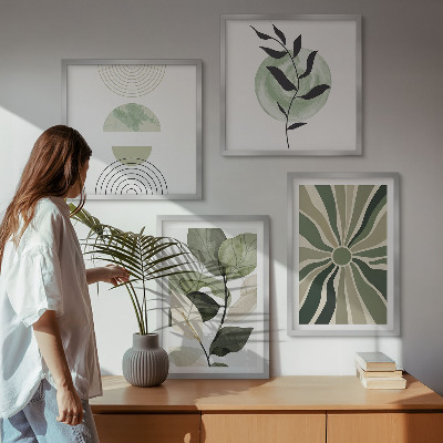 Mur de tableaux Formes géométriques végétales