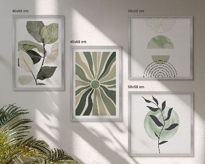 Mur de tableaux Formes géométriques végétales
