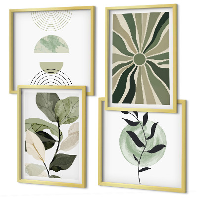 Mur de tableaux Formes géométriques végétales