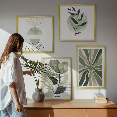 Mur de tableaux Formes géométriques végétales