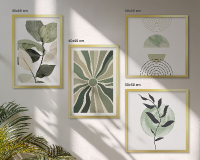 Mur de tableaux Formes géométriques végétales