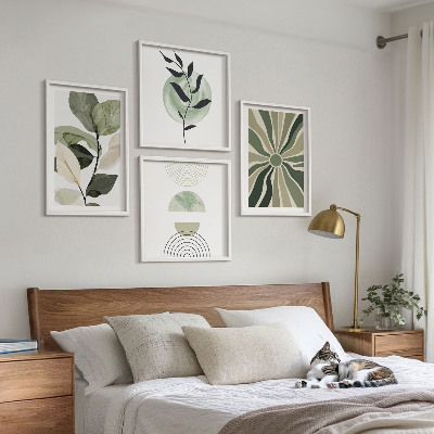 Mur de tableaux Formes géométriques végétales