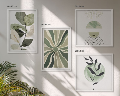 Mur de tableaux Formes géométriques végétales