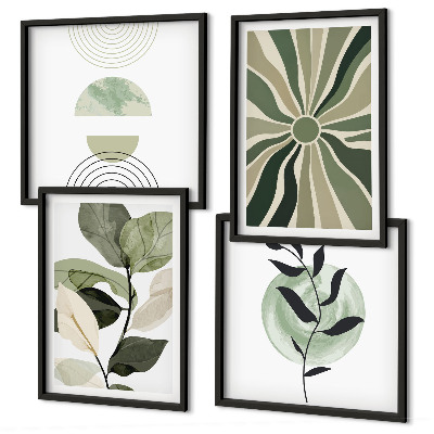 Mur de tableaux Formes géométriques végétales