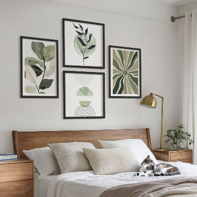 Mur de tableaux Formes géométriques végétales