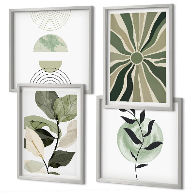 Mur de tableaux Formes géométriques végétales
