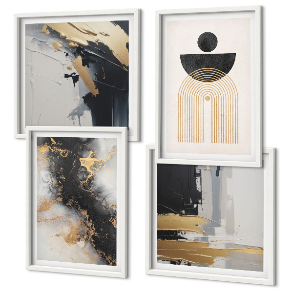 Ensemble de 4 tableaux Composition géométrique abstraite