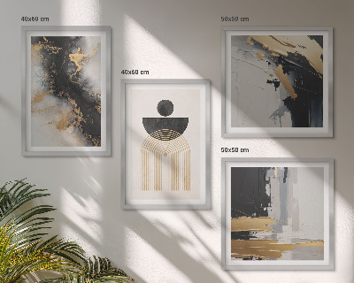 Ensemble de 4 tableaux Composition géométrique abstraite