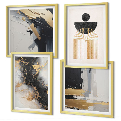 Ensemble de 4 tableaux Composition géométrique abstraite