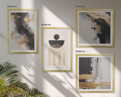 Ensemble de 4 tableaux Composition géométrique abstraite