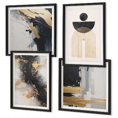 Ensemble de 4 tableaux Composition géométrique abstraite