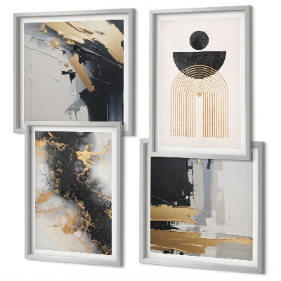 Ensemble de 4 tableaux Composition géométrique abstraite