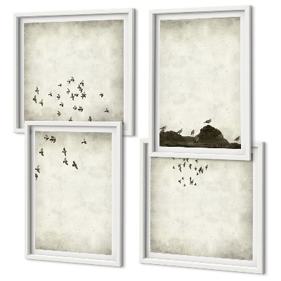 Mur de tableaux Peinture d'oiseau minimaliste