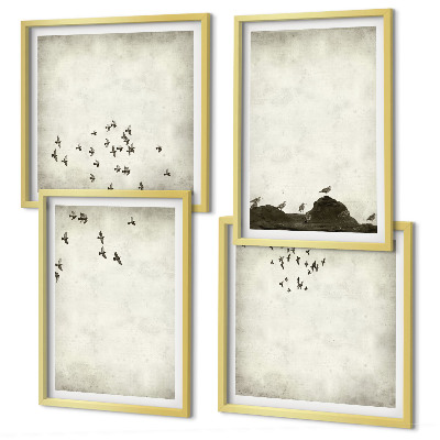 Mur de tableaux Peinture d'oiseau minimaliste