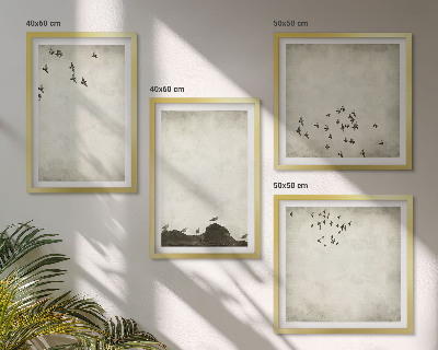 Mur de tableaux Peinture d'oiseau minimaliste