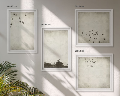 Mur de tableaux Peinture d'oiseau minimaliste