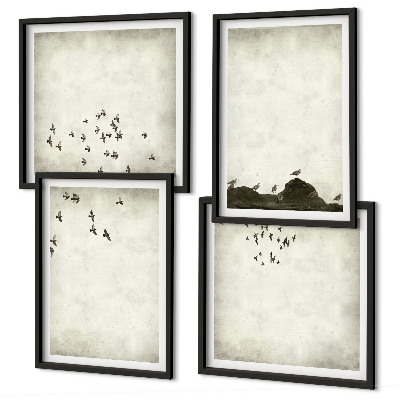 Mur de tableaux Peinture d'oiseau minimaliste