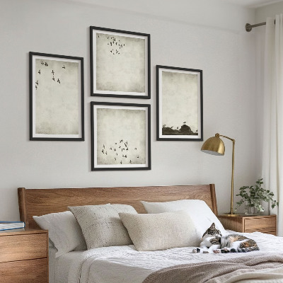 Mur de tableaux Peinture d'oiseau minimaliste