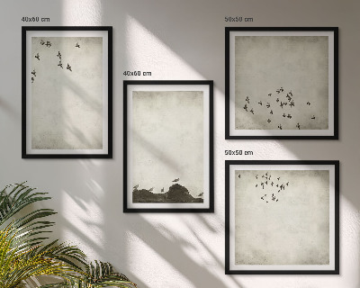 Mur de tableaux Peinture d'oiseau minimaliste