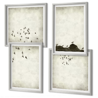 Mur de tableaux Peinture d'oiseau minimaliste