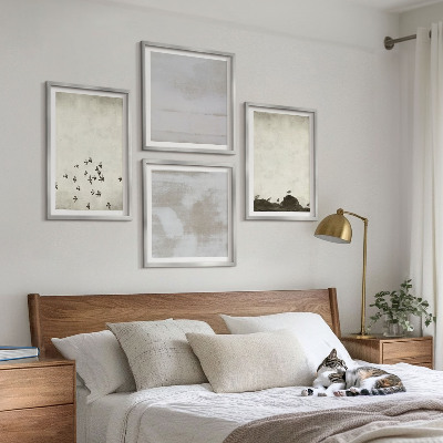 Ensemble de 4 tableaux Oiseaux minimalistes en vol