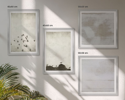 Ensemble de 4 tableaux Oiseaux minimalistes en vol